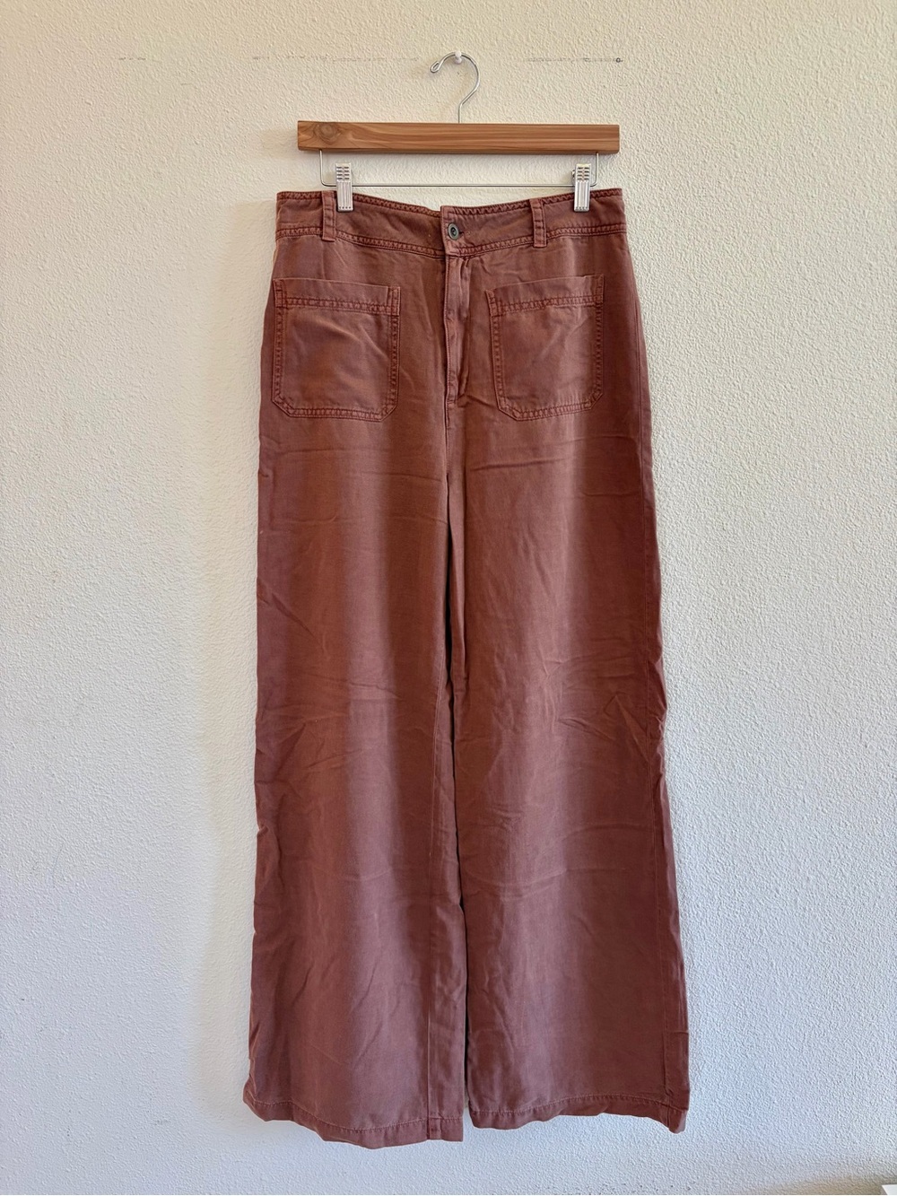 Bella Dahl Rust Clay High-Rise Wide Leg Pants